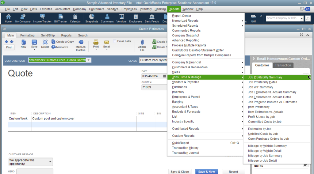 QuickBooks Desktop How to Use Customer Estimates ebs Associates, Inc.